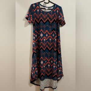 LuLaRoe High Low Dress in Blue and Orange